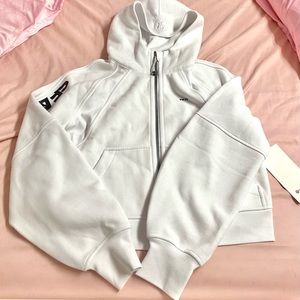 🤍RARE NWT Lululemon Oversized Full Zip Scuba white seawheeze size XS/S Jacket